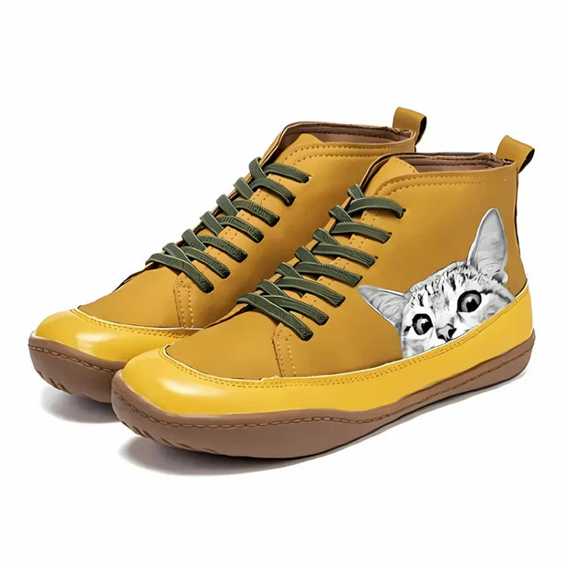 Chloe Cat™ | Leather ankle boots for cat lovers
