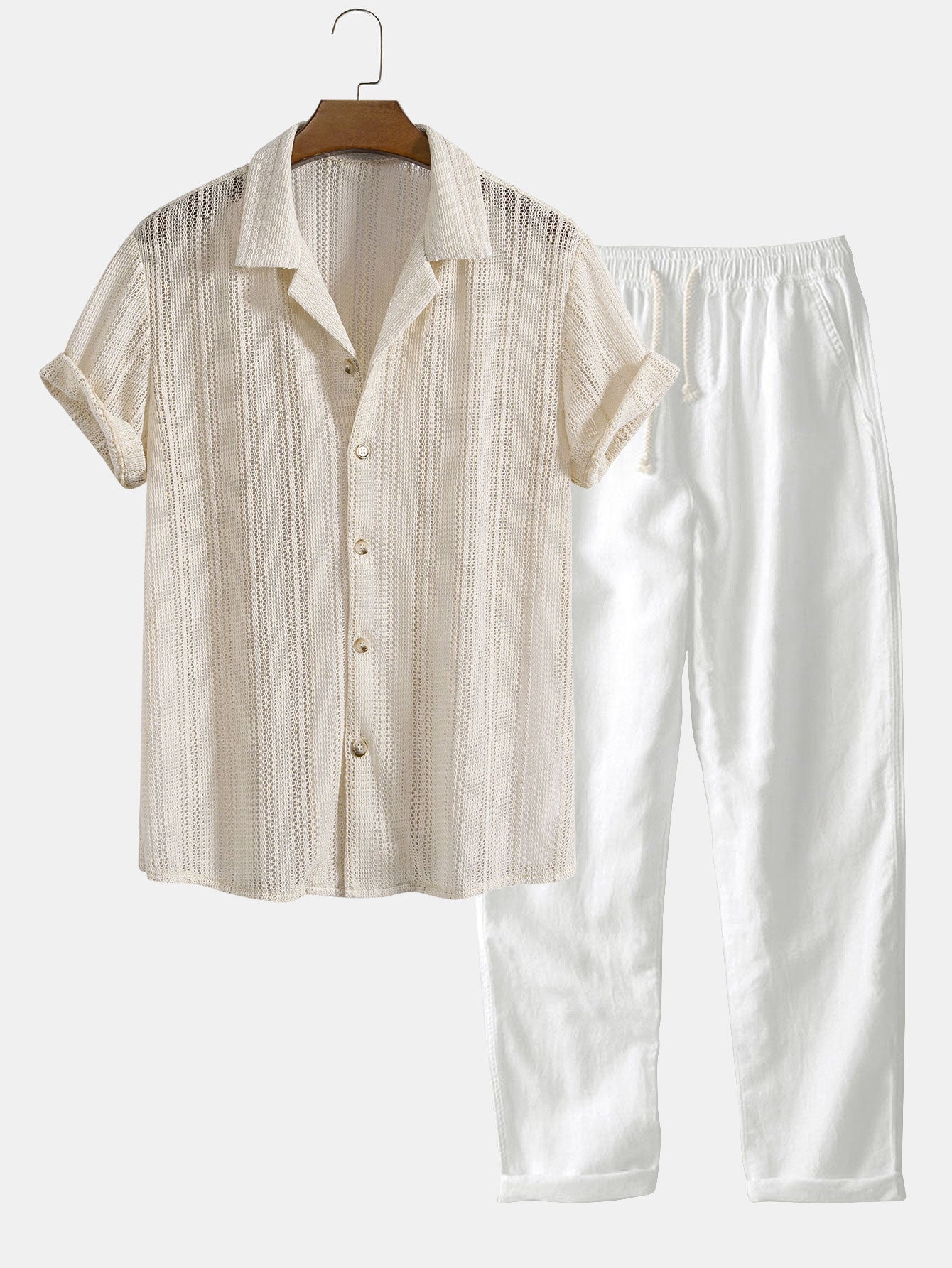 Beige & white / XL