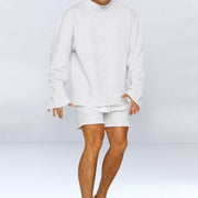 John | Stylish Relaxed Fit Sweatshirt Shorts Set For Men