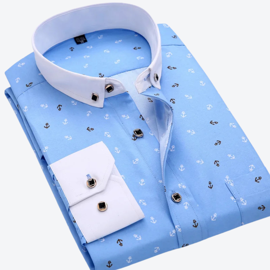 Light Blue with White Collar & Anchors / 44