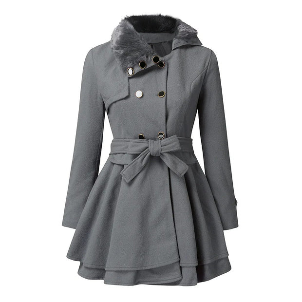 Sarena ™ | Chic Trench Coat With Vegan Fur