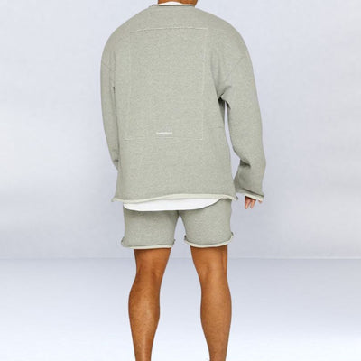 John | Stylish Relaxed Fit Sweatshirt Shorts Set For Men