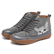 Chloe Cat™ | Leather ankle boots for cat lovers