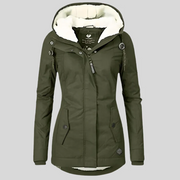 Alienor | Waterproof Long Jacket with Hood and Lining