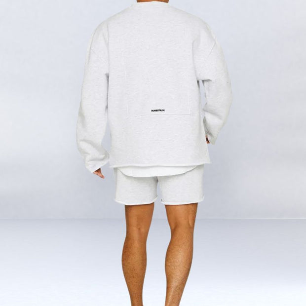 John | Stylish Relaxed Fit Sweatshirt Shorts Set For Men