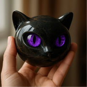 NyxCharm - Mystical Black Cat Head Sculpture