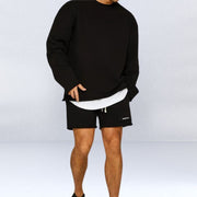 John | Stylish Relaxed Fit Sweatshirt Shorts Set For Men