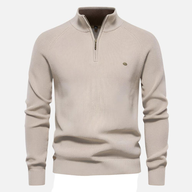 Ryan | Stylish Zip-Up Ribbed Sweater For Men