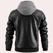 Mathias ™ | Leather Hoodie Jacket For Men
