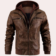 Mathias ™ | Leather Hoodie Jacket For Men