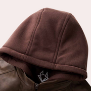 Mathias ™ | Leather Hoodie Jacket For Men