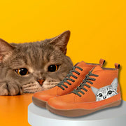 Chloe Cat™ | Leather ankle boots for cat lovers