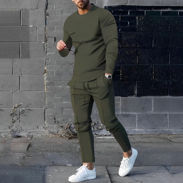 Kaleb | Stylish Long Sleeve T-Shirt Jogger Set For Men