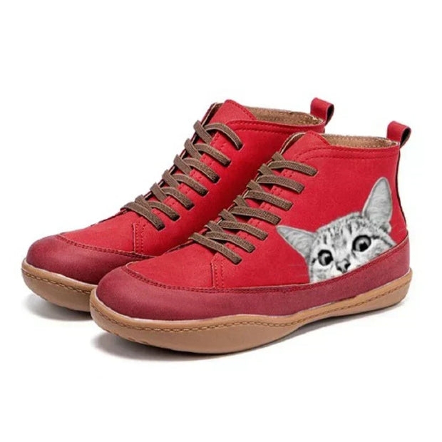 Chloe Cat™ | Leather ankle boots for cat lovers