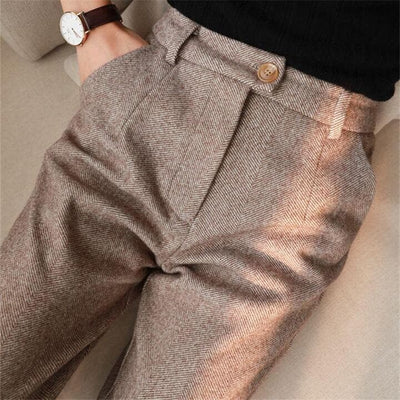 Dennis ™ | Tailored Herringbone Pleated Trousers For Men