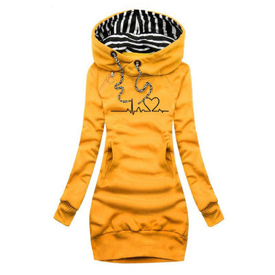 Cecilia - Dress-Hoodie with Heartbeat Print