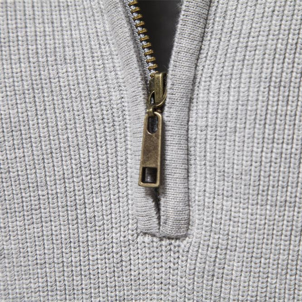 Ryan | Stylish Zip-Up Ribbed Sweater For Men
