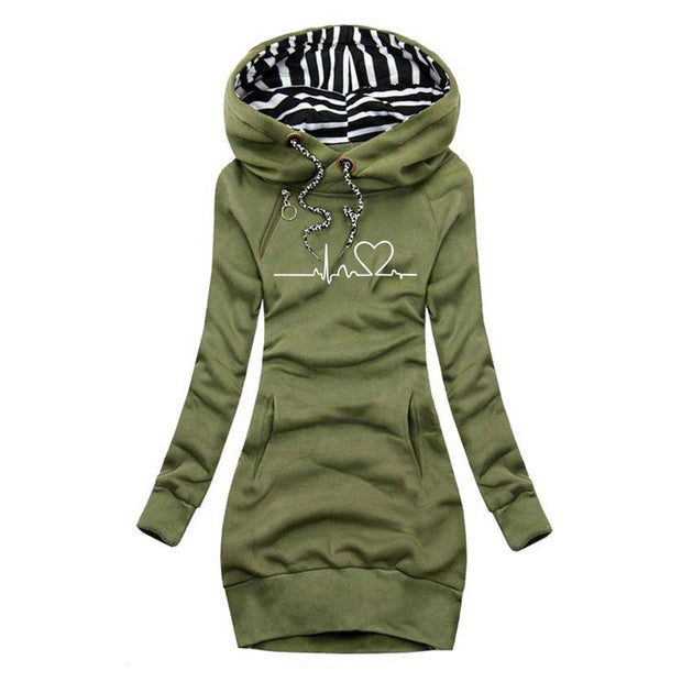 Cecilia - Dress-Hoodie with Heartbeat Print