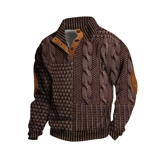 Georg ™ | Premium Knitted Jacket with Leather Accents For Men