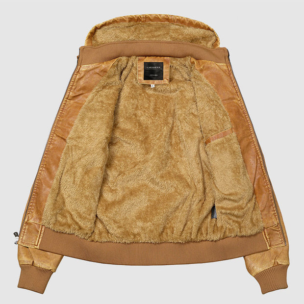 Olaf ™ | Quilted Leather Hooded Jacket For Men