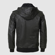 Olaf ™ | Quilted Leather Hooded Jacket For Men
