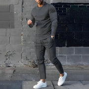 Kaleb | Stylish Long Sleeve T-Shirt Jogger Set For Men