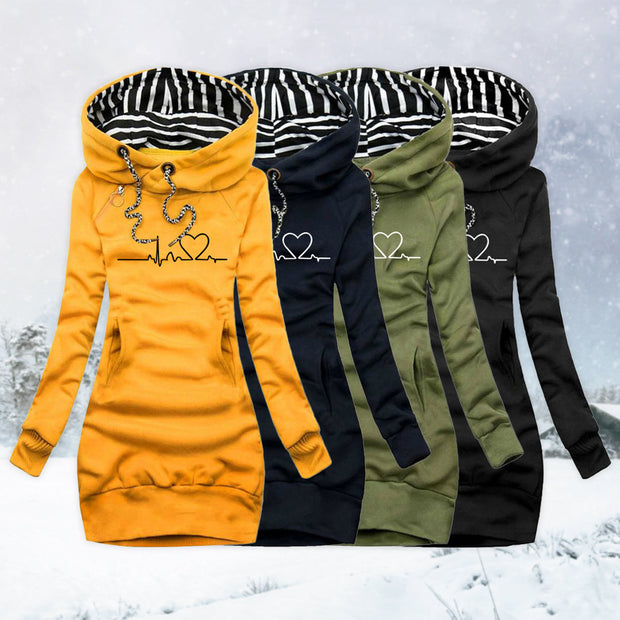 Cecilia - Dress-Hoodie with Heartbeat Print
