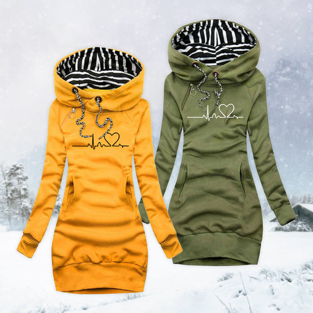 Cecilia - Dress-Hoodie with Heartbeat Print