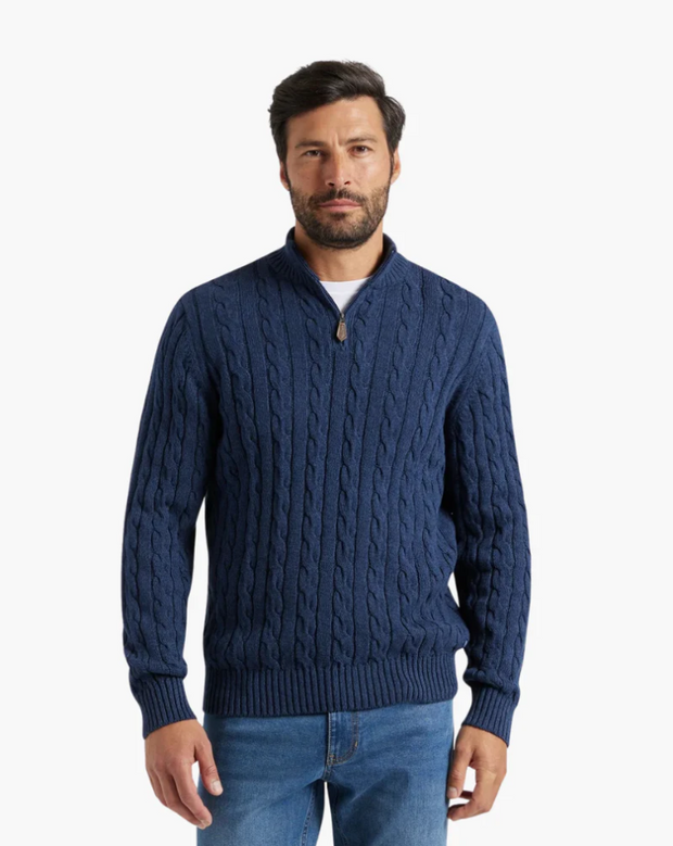 Daniel | Half-Zip Cable Knit Sweater For Men