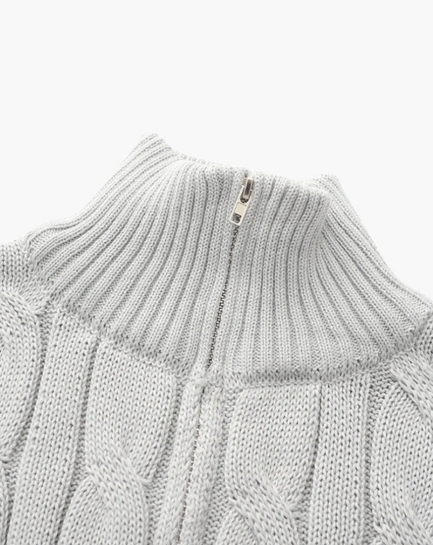 Daniel | Half-Zip Cable Knit Sweater For Men