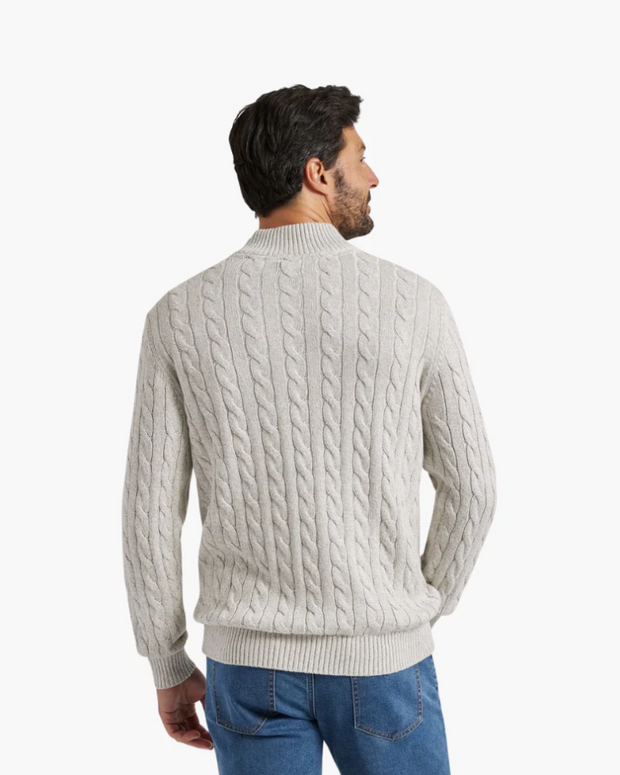 Daniel | Half-Zip Cable Knit Sweater For Men
