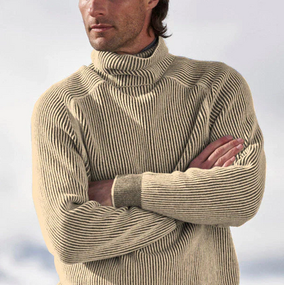 Elliot | Stylish Striped Turtleneck Sweater For Men