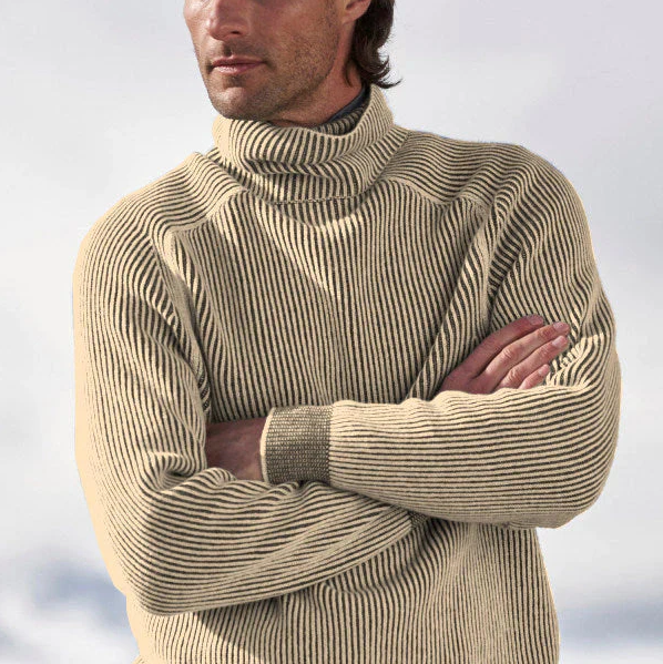 Elliot | Stylish Striped Turtleneck Sweater For Men