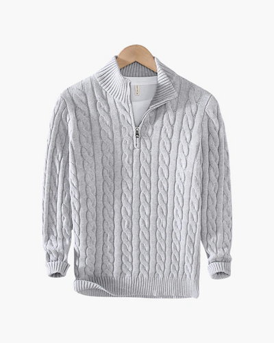 Daniel | Half-Zip Cable Knit Sweater For Men