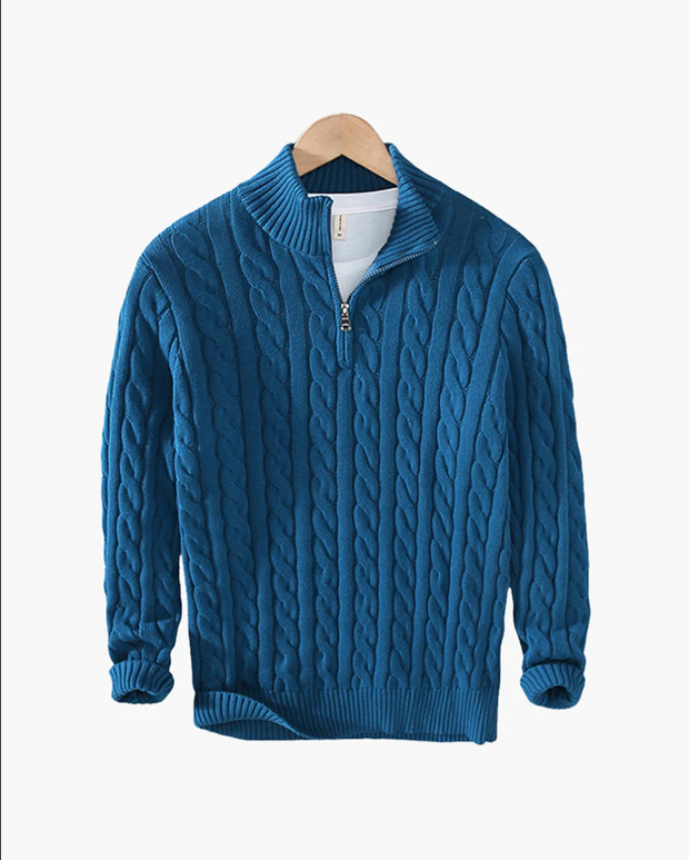 Daniel | Half-Zip Cable Knit Sweater For Men