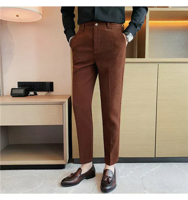 Joel | Classic Checkered Slim-Fit Trousers For Men