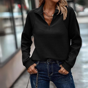Lela | Ribbed Elegant Zip-Up Sweater