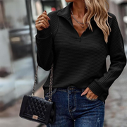 Lela | Ribbed Elegant Zip-Up Sweater