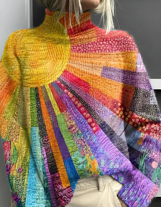 SHIRLEY - COLOURFUL TURTLENECK SWEATER