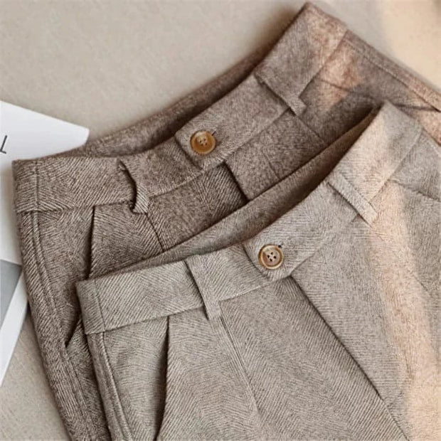 Dennis ™ | Tailored Herringbone Pleated Trousers For Men