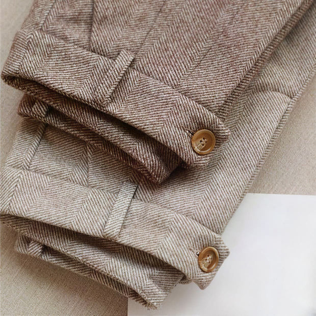 Dennis ™ | Tailored Herringbone Pleated Trousers For Men