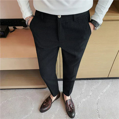 Joel | Classic Checkered Slim-Fit Trousers For Men