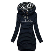 Cecilia - Dress-Hoodie with Heartbeat Print