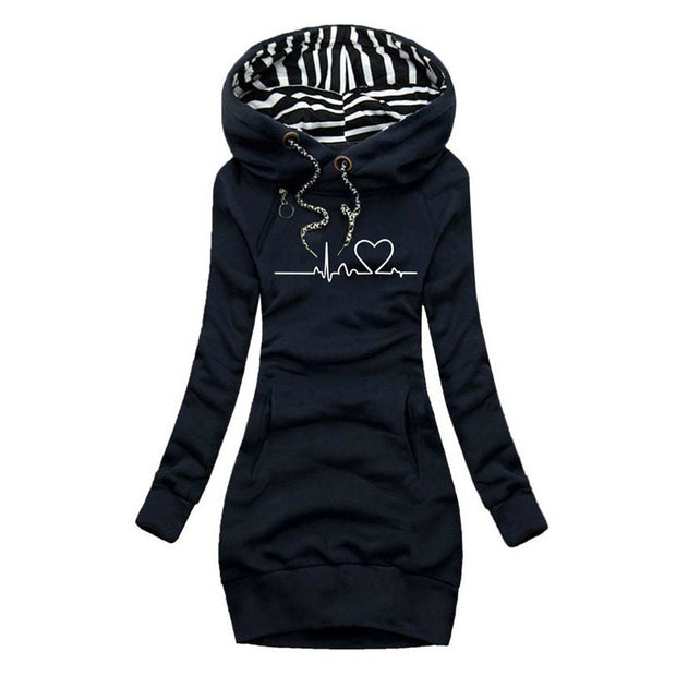 Cecilia - Dress-Hoodie with Heartbeat Print
