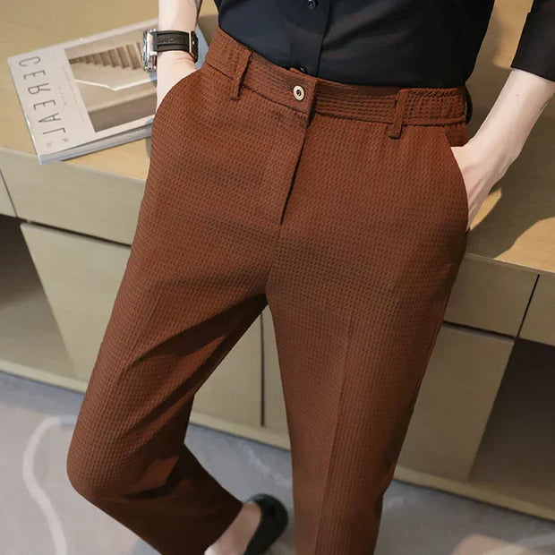 Joel | Classic Checkered Slim-Fit Trousers For Men