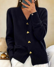 Adele ™ | Women's Heart-Button Knit Cardigan