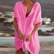 CoastalBreeze | Lightweight Midi Cover-Up Dress for Beach and Swimwear