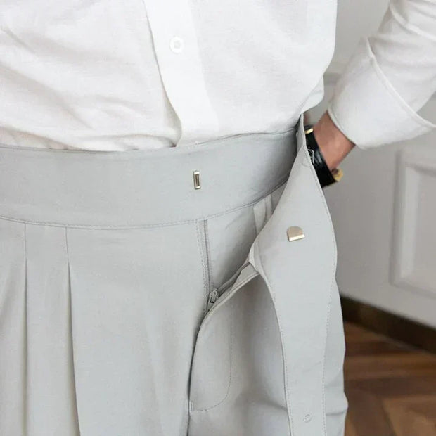 Lincoln | Pleated High-Waist Trousers For Men